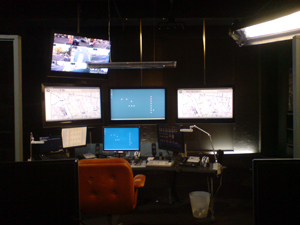 A picture of work of the control room set of RUSH
